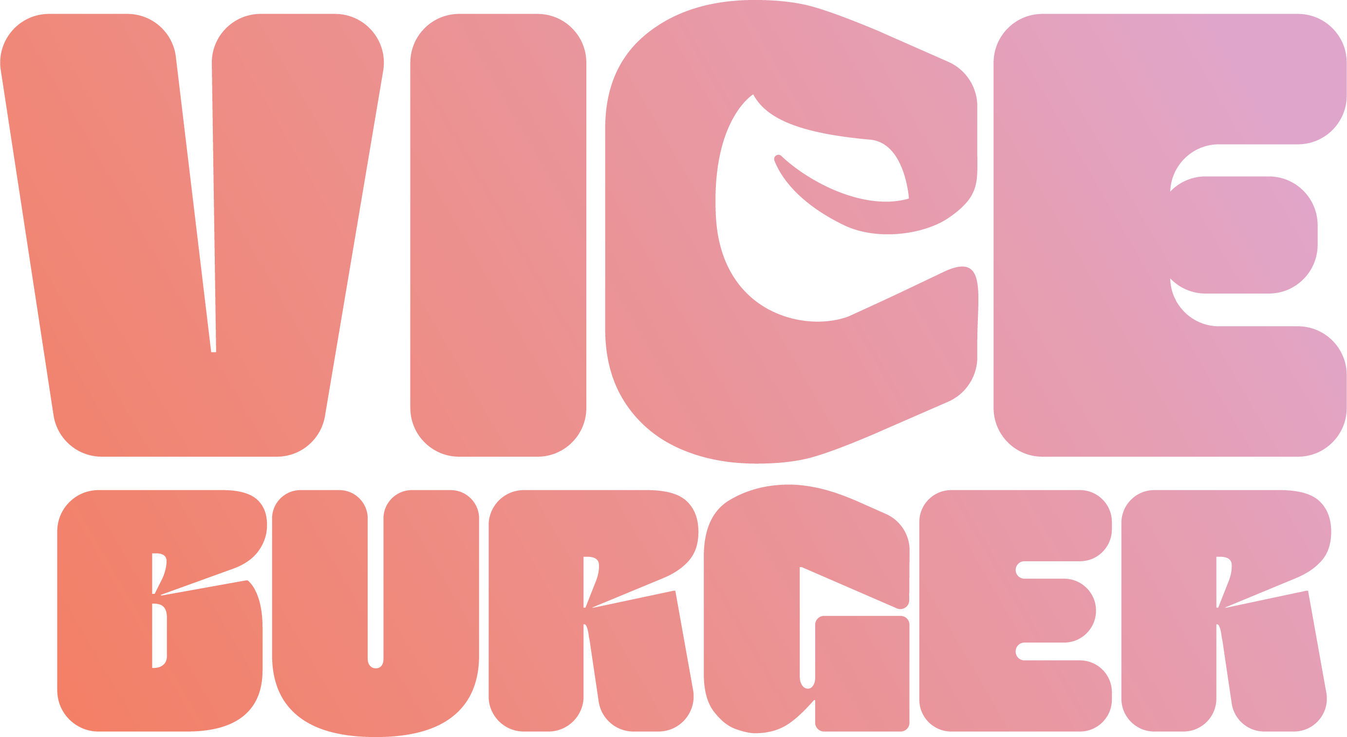 vice burger primary logo in miami sunset gradient colors