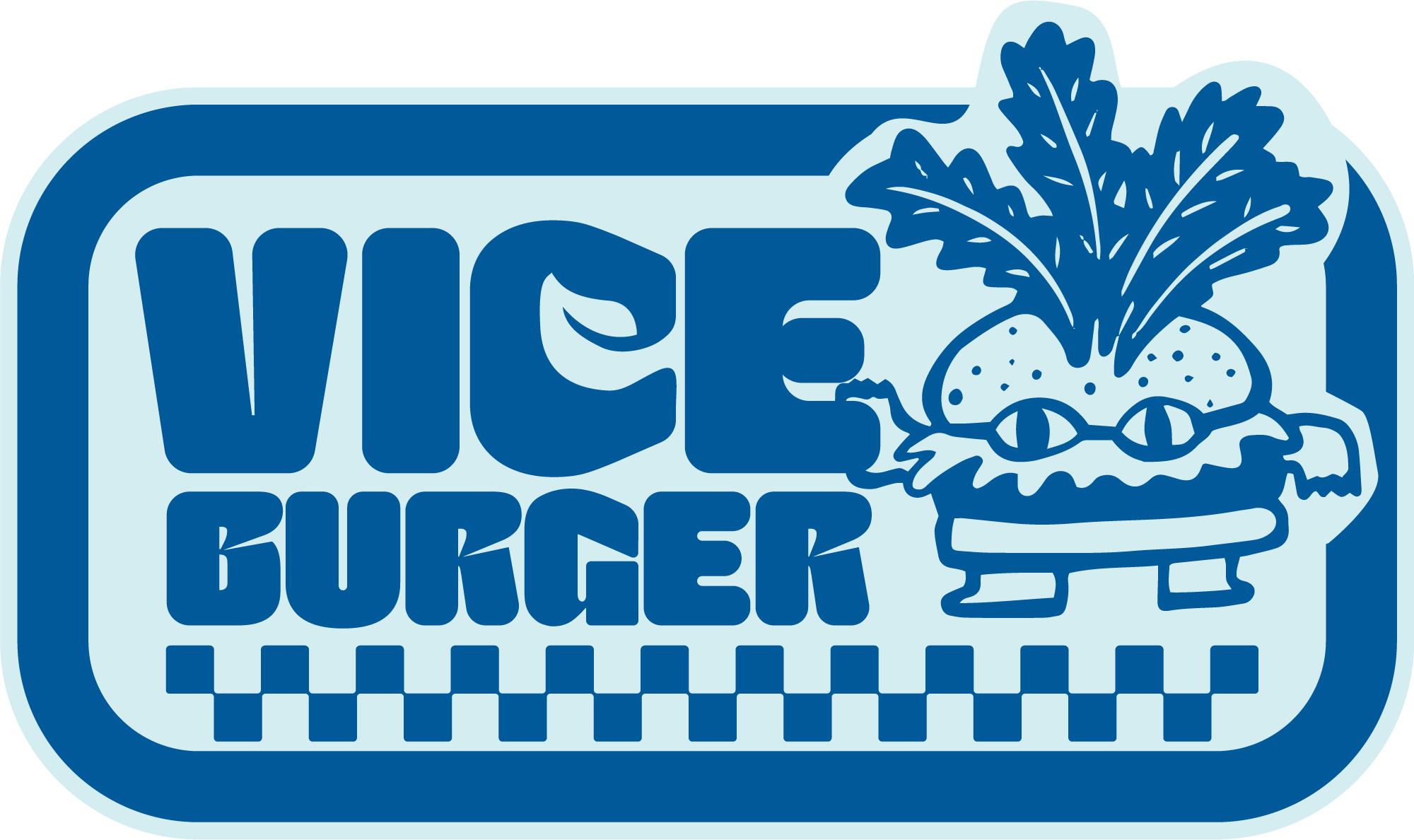 The Cooper Studio designed this Vice Burger badge featuring the monster veggie burger