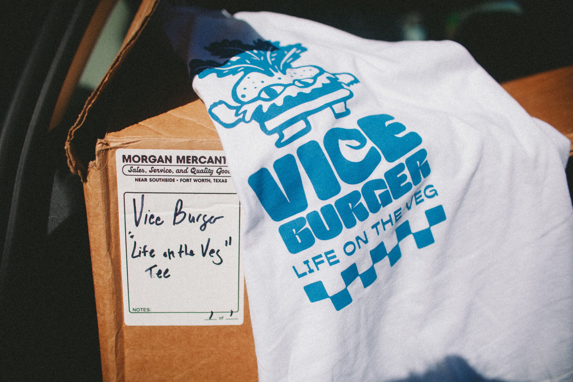 the cooper studio and morgan mercantile designed and printed a shirt for vice burger